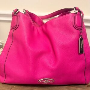 Coach Edie 31 Fuchsia Leather Hobo Bag